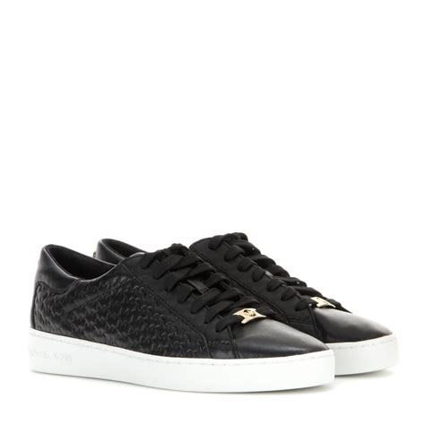 michael kors black leather sneakers.